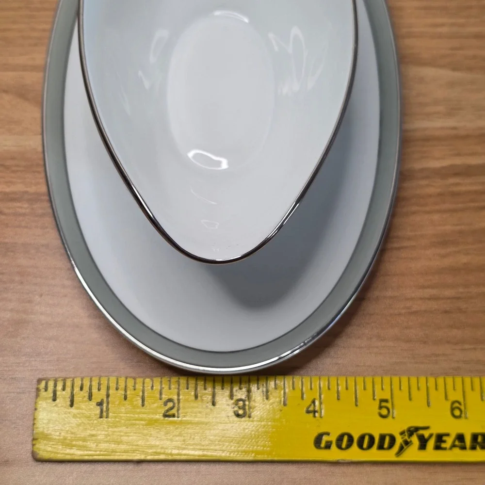 Vintage Noritake Lucille Gravy Boat with Attached‎ Underplate 5813 Made in Japan